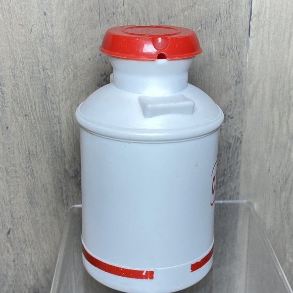 Vintage Plastic Milk Can Cream Container Pourer Made in USA Red White - Picture 4 of 8